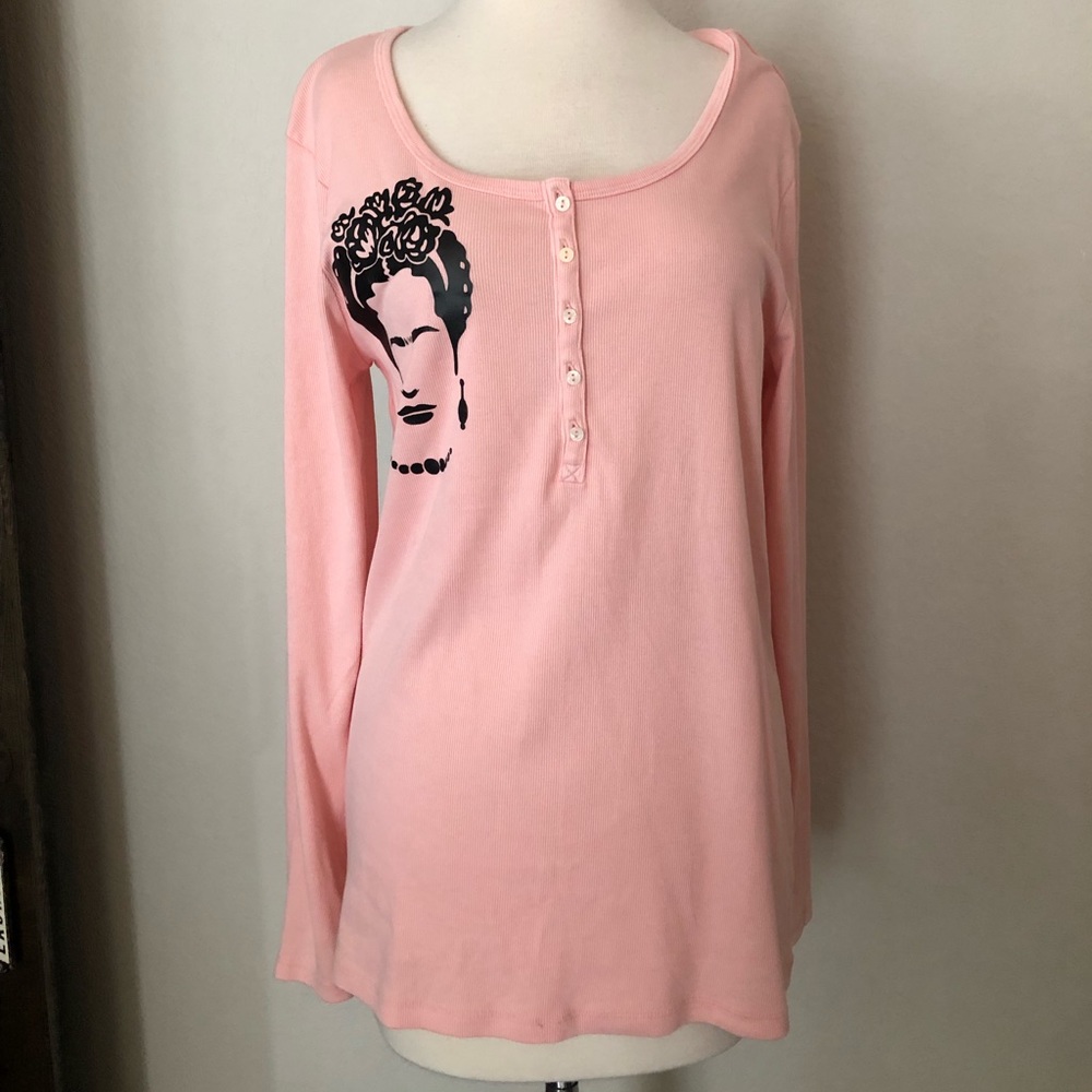 Frida Kahlo boutique ribbed long sleeve top size XL